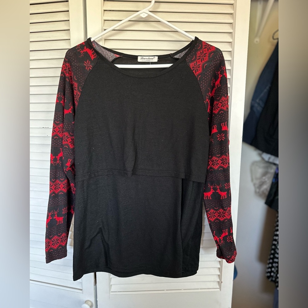 Maternity and nursing long sleeve shirt
